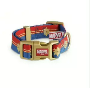 Buckle Down Marvel Captain Marvel Dog Collar Small 9"-14" NEW - Picture 1 of 4