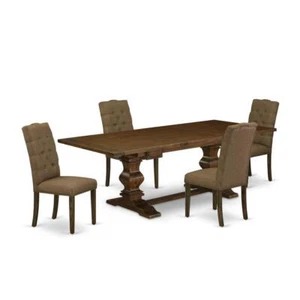 5 Piece Dining Set Includes a Rectangle Dining Room Table with Removable... - Picture 1 of 4