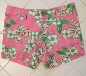 NEU Gr. 2 Lilly Pulitzer Callahan Shorts Tootie Blumen Schmetterling rosa grün Damen - Bild 1 von 4