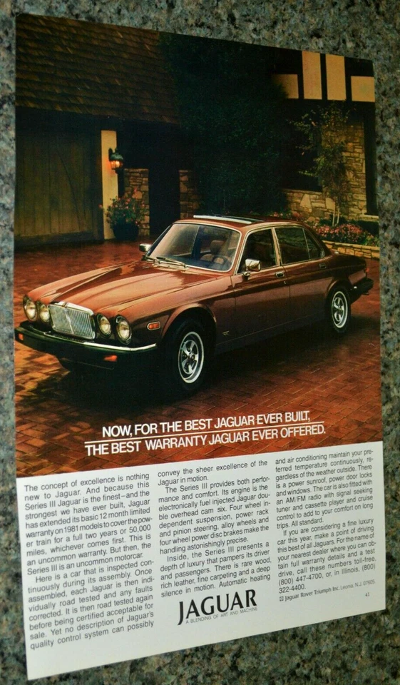 1981 JAGUAR XJ SERIES III ORIGINAL ADVERTISEMENT AD PRINT 81 XJ-6 XJ6 3 - Image 1 of 1