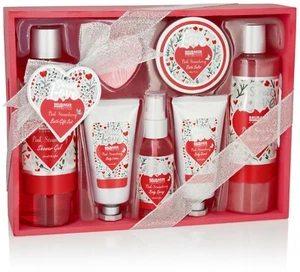 Damen Geschenkset Badeset Erdbeere Sweet Love Deko Holzbox Rot Herzen für Frauen - Bild 1 von 8