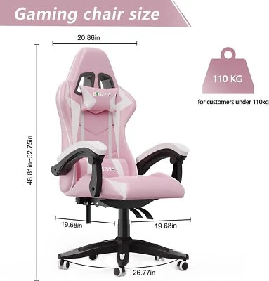 Silla Gaming Silla Oficina Reclinable Respaldo Alto Computadora Giratoria Carreras Escritorio Silla Foto 1 de 4