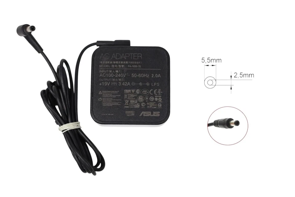 Alimentatore ASUS 19V 3,42A 65W PA-1650-78 5,5X2,5 - Immagine 1 di 1