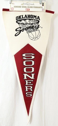 40" Oklahoma University Sooners OU Basketball Wool Embroidered Pennant vtg flag Cover