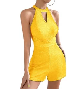 KRE Prime Lady sexy Strampler griechischer Polyester-Hals verdrehter Strampler mit Taschen - Bild 1 von 25