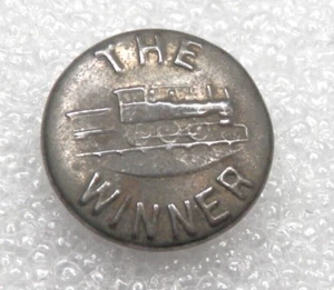 The Winner Metal Button • Wobble Shank 3/4" Vintage Railroad Engine Uniform - Picture 1 of 6