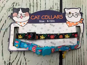 Cat Collars for Boy Girl Cats with Bell and Safety Elastic Belt Blue - Picture 1 of 3