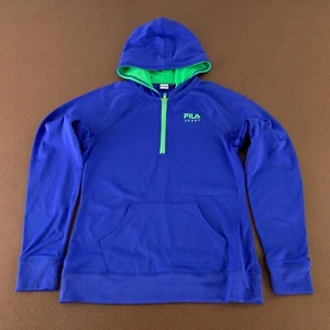 FILA Sport Boys Youth Size XL (16) Blue Pocketed 1/4 Zip Pullover Hoodie - Picture 1 of 4