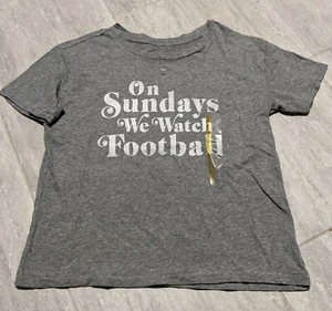 "On Sundays We Watch Football" Tshirt Funny Tailgating Tee (Heather gray) small - Picture 1 of 3