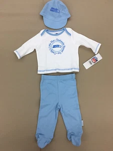 NFL Seattle Seahawks INFANT 3 Piece Set Boys Hat & Footed Pants NEW - Picture 1 of 1