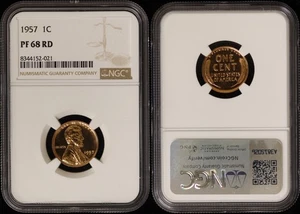 Lincoln Cent 1957 - NGC PF 68 rojo - Imagen 1 de 3