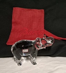 Vintage Baccarat Crystal Elephant Figurine w/Sticker & Gift Bag - Picture 1 of 10