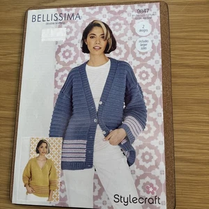 Stylecraft Knitting Pattern 32/34”-48/50” Cardigan & Sweater NEW, ex Shop Stock  - Picture 1 of 2
