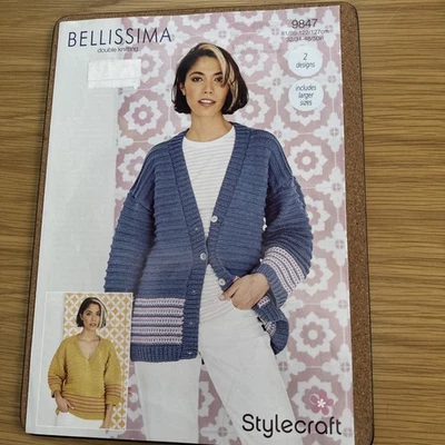 Stylecraft Knitting Pattern 32/34”-48/50” Cardigan & Sweater NEW, ex Shop Stock  - Image 1 of 2