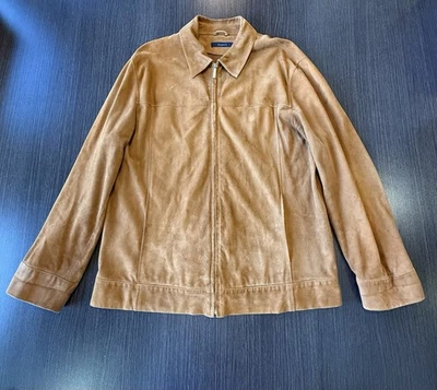 Chaqueta de Gamuza Zegna Sport Marrón Beige Talla XL Hecha en Italia Cremallera Pelle Foto 1 de 4