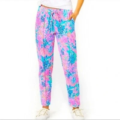 Calça de malha feminina Lilly Pulitzer Emora Splendor in the Sand GG nova sem etiquetas - Imagem 1 de 4