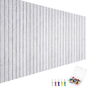 Large Cork Board 48" X 36", 12 Pack Slat Felt Wall Tiles with Colored Pushpins, - Picture 1 of 7