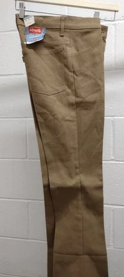 1970s Levi's Pants DEADSTOCK LEVIS NUVO FLARES 28 W Inseam 34 Camel Brown Color - Image 1 of 4