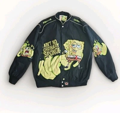 SpongeBob Jeff Hamilton Jacket Men's Sz 2XL Jh Design Y2k Nascar  - Image 1 of 4