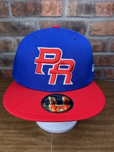 New Era Puerto Rico PR 59fifty 7 1/2 FBPR Blue Red Embroidered Logo Baseball Hat - Picture 1 of 7