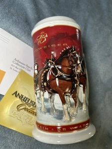 2004 Budweiser -- "25th Anniversary Holiday Stein" -- Ceramarte Of Brazil - Picture 1 of 11