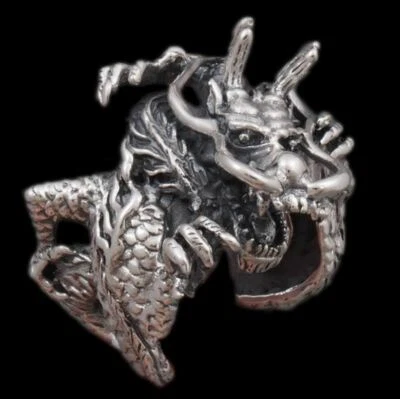 17g HUGE HEAVY JAPANESE DRAGON CLAW 925 STERLING SOLID SILVER MENS WOMENS RING - Image 1 of 4