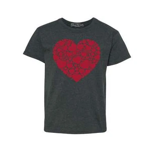Red Heart Love Cloud Cluster Kids T-Shirt Valentine's Day Shirt - Picture 1 of 7