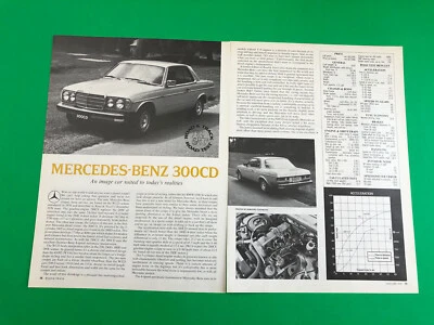 1978 MERCEDES BENZ 300CD 300 CD ORIGINAL PRINT AD 3 PAGE ROAD TEST PRINTED - Image 1 of 2