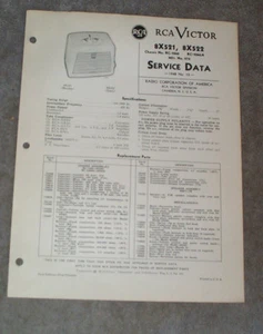 RCA Original Service Data Manual 1948, No.10 1st Ed, Radio Model 8X521, 8X522 - Picture 1 of 1