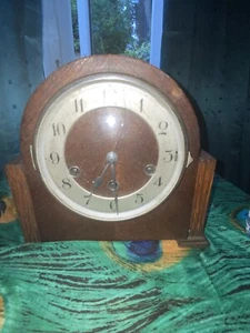 Vintage Haller Mantel Clock Germany 1935 Mahogany With Key Untested - Picture 1 of 24