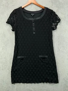 En Focus Womens Plus Size 18W Black Dresses Retro Mesh Overlay Short Sleeve - Picture 1 of 10