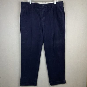 Vintage 90s Polo Ralph Lauren Corduroy Hammond Pants Navy Blue Cuffed Mens 38x30 - Picture 1 of 13