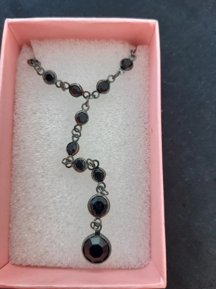 📿 Collar Claires Vintage Lágrima Negra Bisutería  Foto 1 de 4