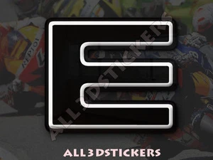 3D Stickers Resin Domed LETTER E - Color Black - 50 mm(2 inches) Adhesive Decal - Picture 1 of 1