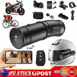 Motorcycle Dual Lens Dash Cam Handlebar Helmet Recorder 170° Fisheye Lens Camera - Picture 1 of 13