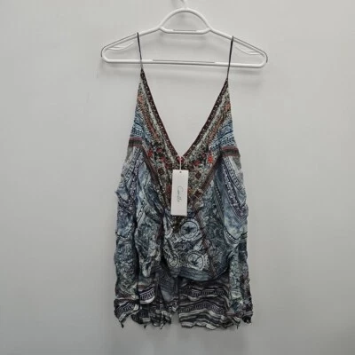 Camilla Franks Antique Batik Multi Layer V Neck Top Resort Wear Blouse Medium - Image 1 of 4