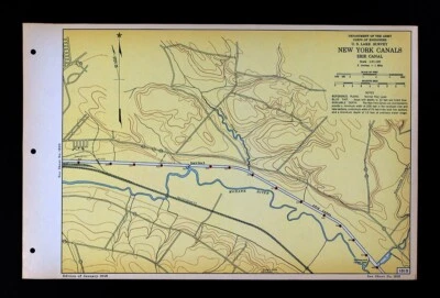 Mapa de encuesta USACE 1948 Erie Canal Mohawk River New York Sears Oil Company Roma NY Foto 1 de 4