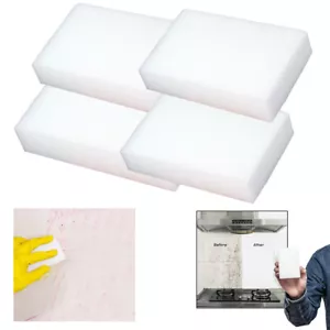 4 Pack White Eraser Sponge Magic Kitchen Bathroom Cleaning - Picture 1 of 1