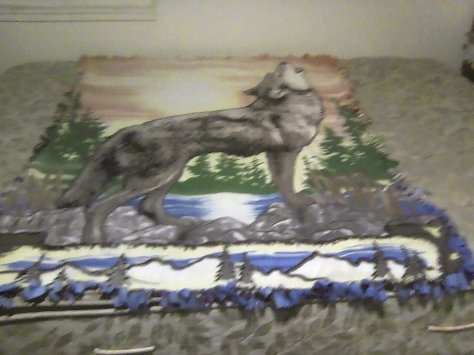 Manta Wolf tapiz de pared 57x42 pulgadas Foto 1 de 1