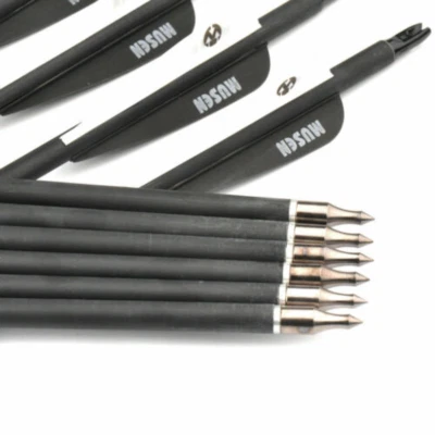 28" Spine 500 7.8mm Carbon Arrow For Compound &Recurve Bow Hunting Archery 12pcs - Image 1 of 4