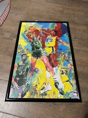 Póster impreso Leroy Neiman 20x30 firmado Larry Bird & Magic Johnson PSA JSA ¡RARO! Foto 1 de 4