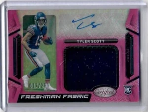 2023 Certified Tyler Scott Fresman Fabric Pink Jersey Auto Card /299 Bears - Picture 1 of 2