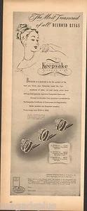 1946 Keepsake Diamond Rings Vintage Print Ad Original Item - Picture 1 of 1