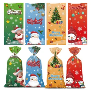 Christmas Party Supplies Candy Pouches Assorted Gold Tied Festive Gift Bags - Picture 1 of 12