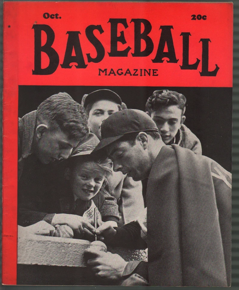 Baseball Magazine 10/1940-Joe DiMaggio-MLB-pix-info-FN - Image 1 of 2