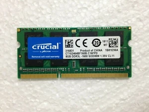 Crucial CT102464BF160B.C16FPD 8GB DDR3L-1600 S0DIMM Memory - Picture 1 of 2