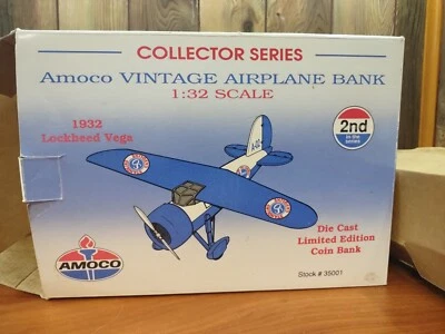 Amoco 1932  Lockheed Vega 1:32 Die Cast Metal Airplane Bank by Spec Cast - Image 1 of 4