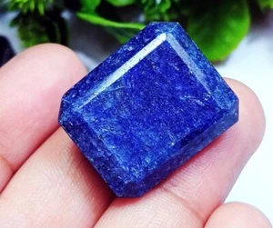 Certified Big Size Natural Blue Sapphire 45.00 Ct Loose Gemstone With Free Gift - Picture 1 of 7
