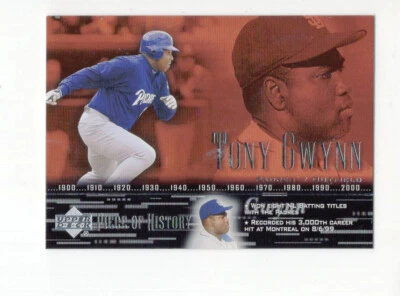 2002 UD Piece of History Tony Gwynn (HOF) #82 San Diego Padres Free Shipping - Image 1 of 2