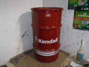 Vintage Kendall Motor Oil Metal Barrel Garbage Trash Waste Can Sign Lube drum - Picture 1 of 4